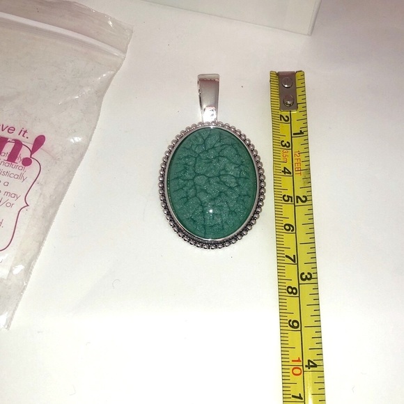 New with Box Premier Designs COZUMEL Pendant Turquoise Silver Bold Enhancer - Picture 6 of 8